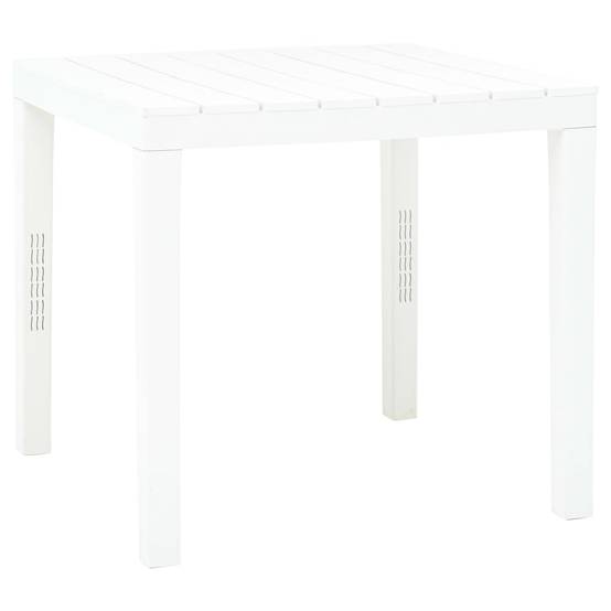 Table de jardin plastique blanc 78 x 78 x 72 cm - PANGIVO - Image 1