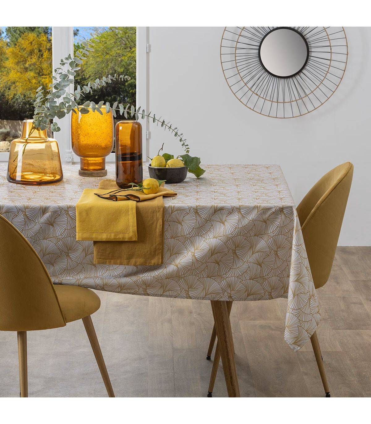 Nappe anti-tache tissu imprimé Ginkgo 140 x 240 cm - Imagen 3