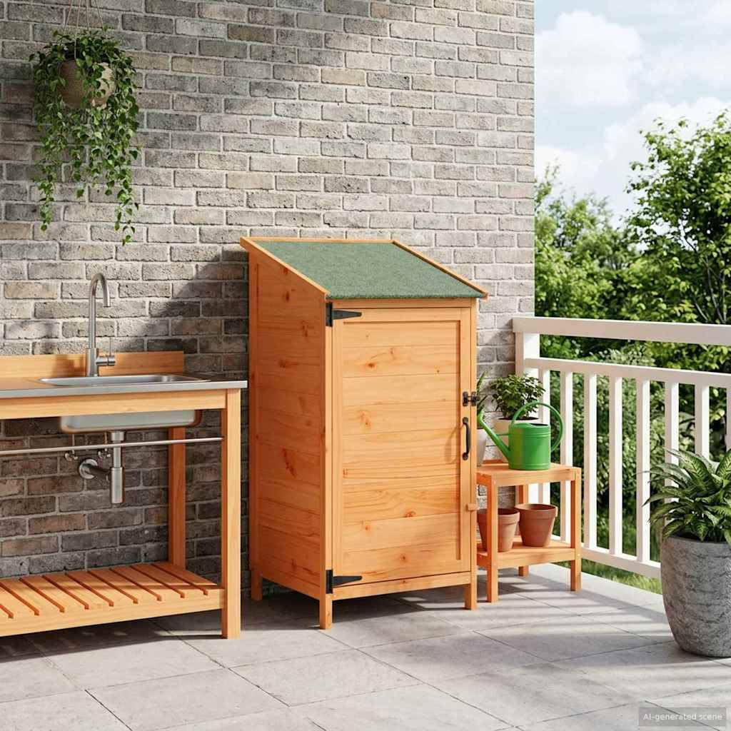 Vidaxl - Abri de jardin Marron 59,5 x 56 x 113,5 cm Bois de Sapin Massif 0.3m² vidaXL 42033439 - Image 4