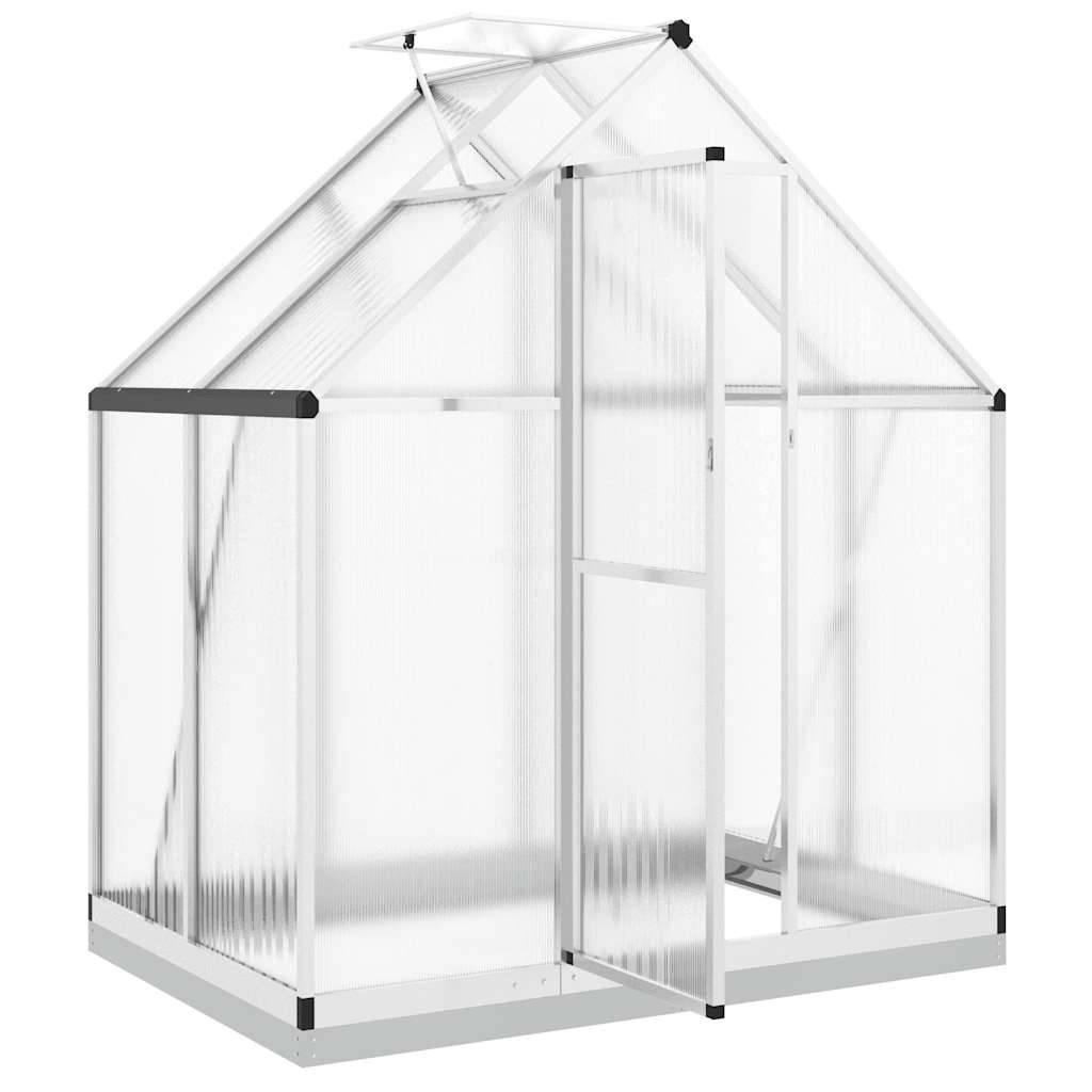 Serre de Jardin Aluminium Polycarbonate 1,93m² avec Base Argent - ComfortXL Outdoor Living - Image 6