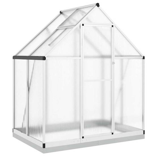 Serre de Jardin Aluminium Polycarbonate 1,93m² avec Base Argent - ComfortXL Outdoor Living - Image 2