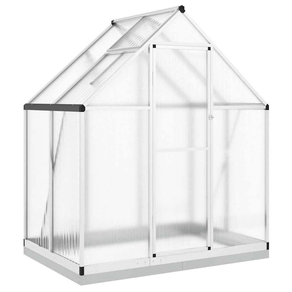 Serre de Jardin Aluminium Polycarbonate 1,93m² avec Base Argent - ComfortXL Outdoor Living - Image 2