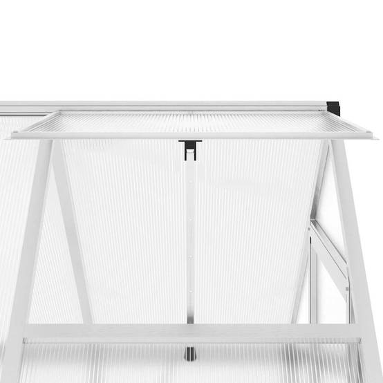 Serre de Jardin Aluminium Polycarbonate 1,93m² avec Base Argent - ComfortXL Outdoor Living - Image 9