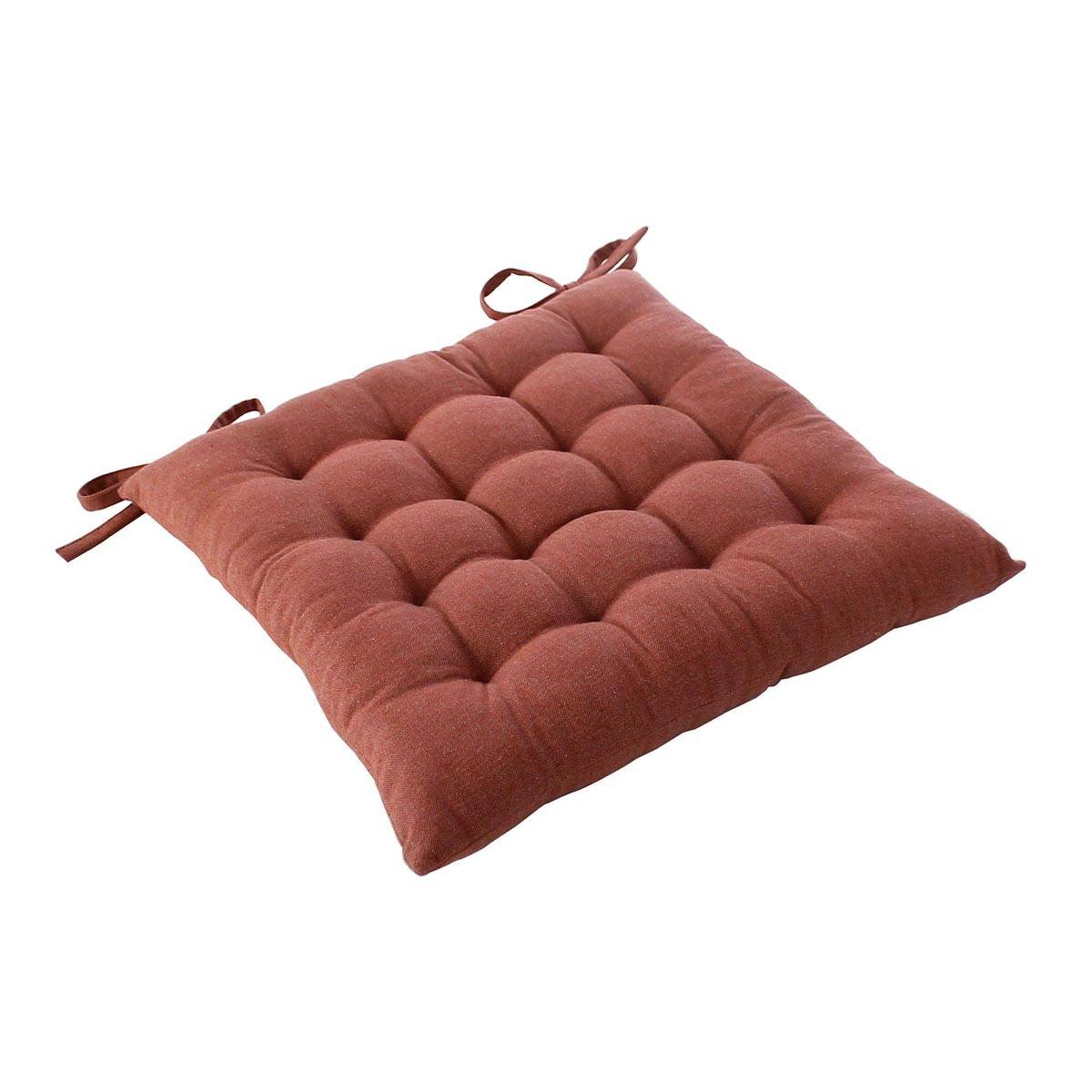 Enjoy Home - Galette de Chaise Piquée "Cambria" 38x38cm Terracotta - Image 1