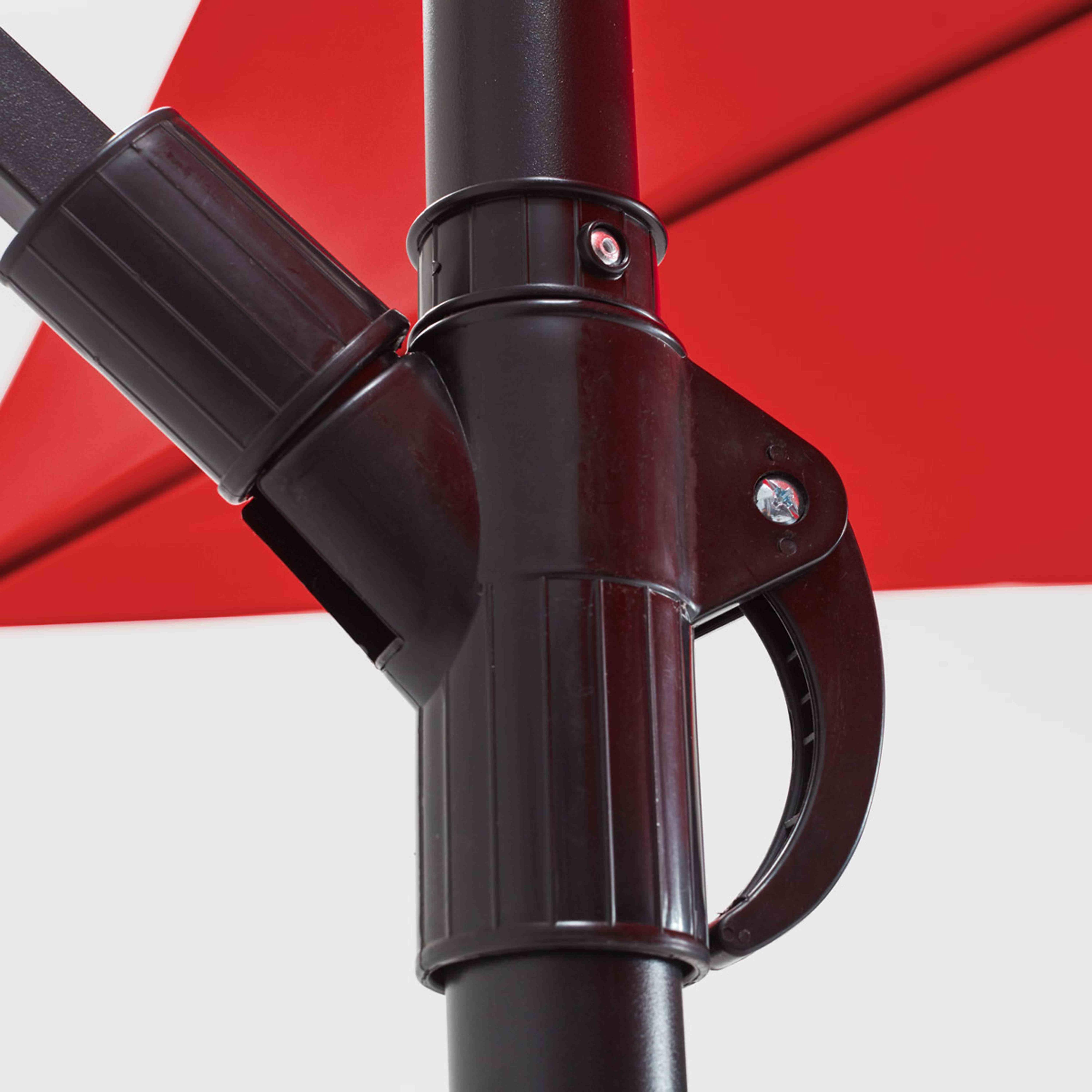 Oviala - Parasol déporté 3x3m acier rouge Genova - Oviala - Image 5