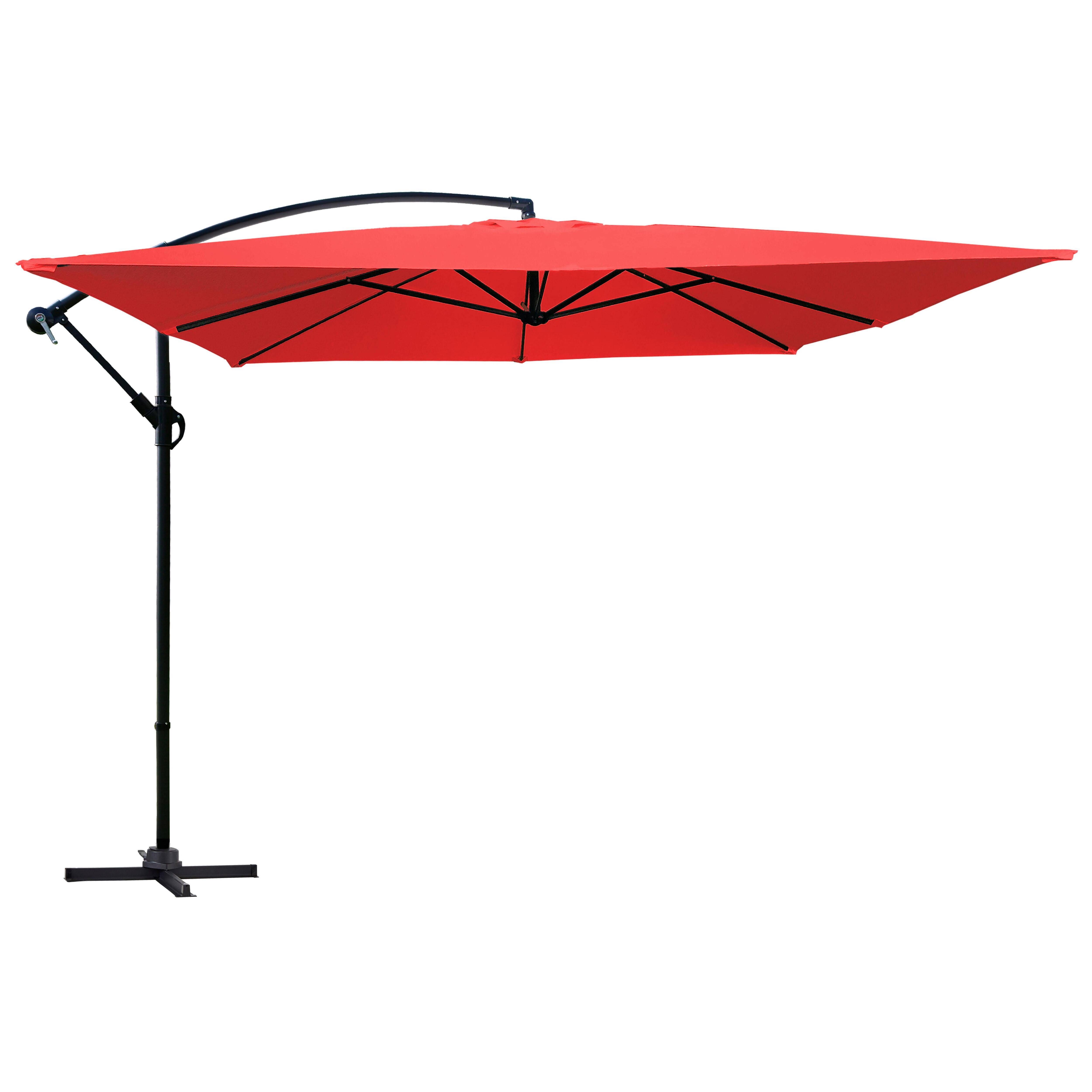 Oviala - Parasol déporté 3x3m acier rouge Genova - Oviala - Image 1
