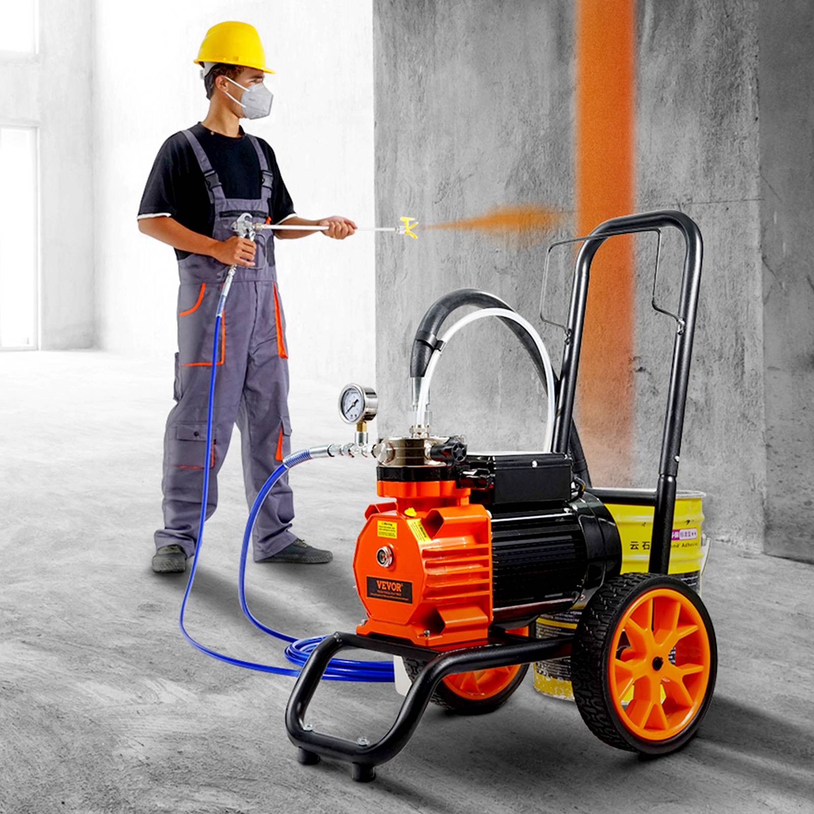 VEVOR Pulvérisateur sans air 1100W, 2000 PSI, 2 L/min. Barre extension. Peinture intérieur/extérieur. - Image 8