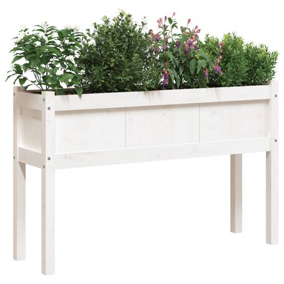 ComfortXL - Grande jardinière surélevée bois 110x31x70 cm potager terrasse Blanc – ComfortXL Outdoor Living - Image 4