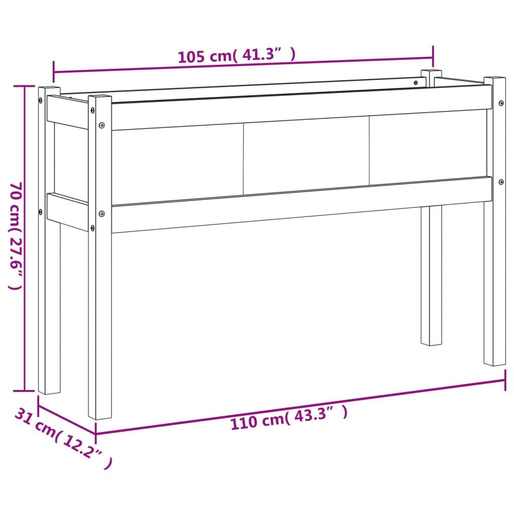 ComfortXL - Grande jardinière surélevée bois 110x31x70 cm potager terrasse Blanc – ComfortXL Outdoor Living - Image 10