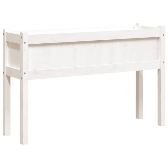 ComfortXL - Grande jardinière surélevée bois 110x31x70 cm potager terrasse Blanc – ComfortXL Outdoor Living - Image 2