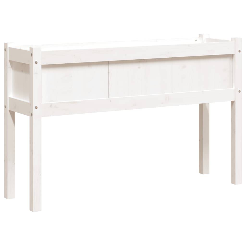 ComfortXL - Grande jardinière surélevée bois 110x31x70 cm potager terrasse Blanc – ComfortXL Outdoor Living - Image 2