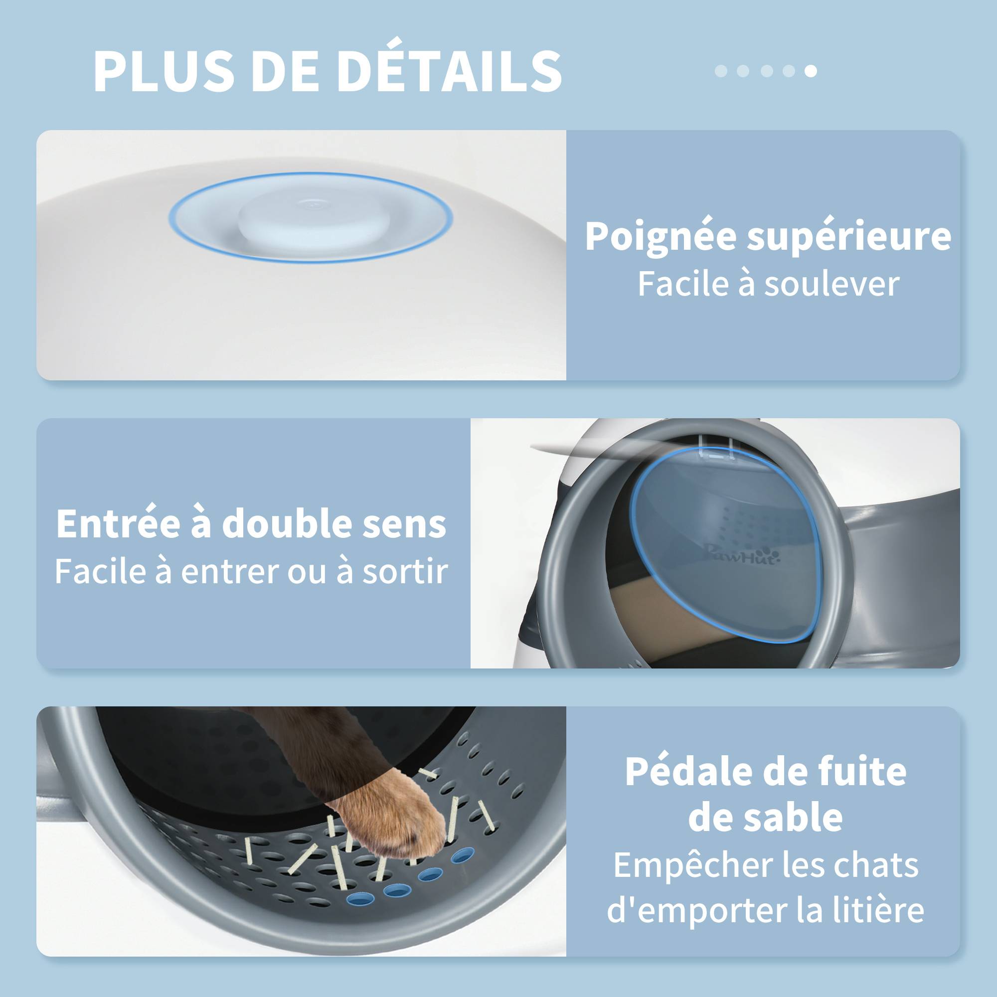 ComfortXL - Maison toilette pliable PP pour intérieur double entrée pelle 52x41x38cm - ComfortXL Outdoor Living - Image 10