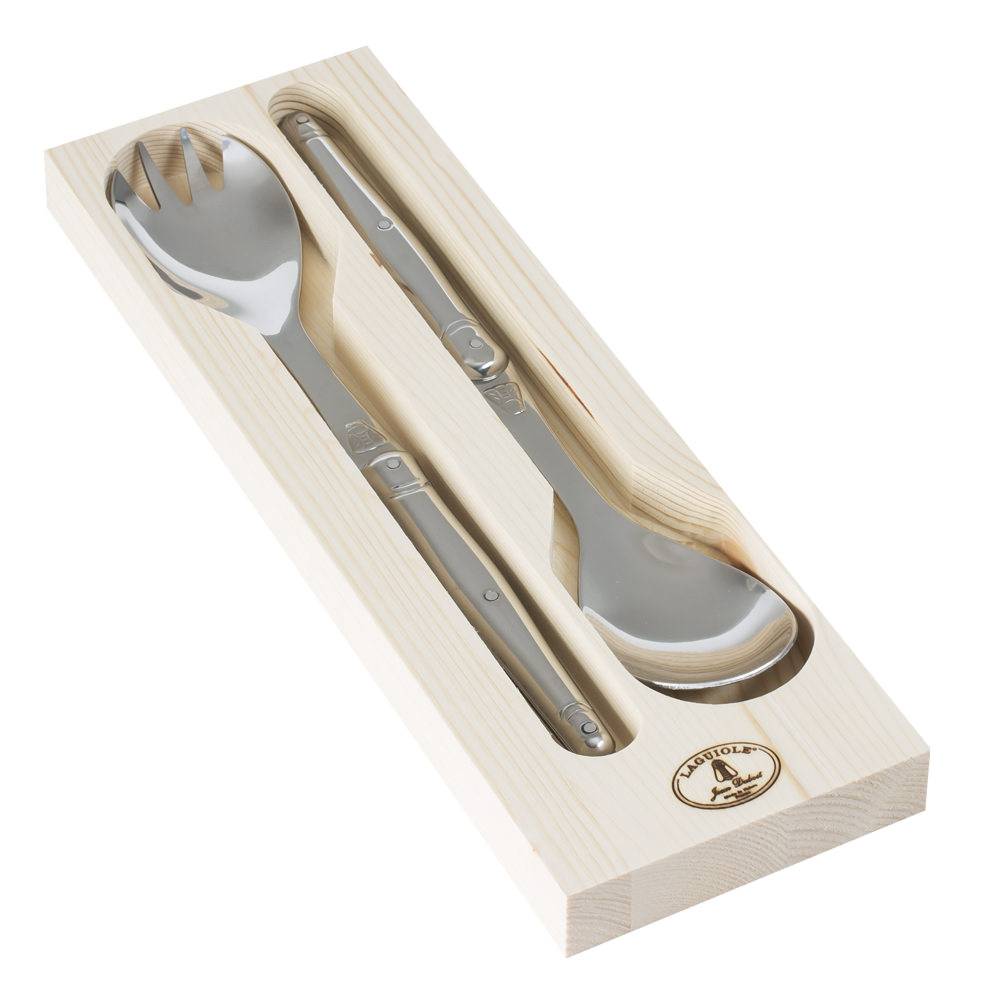 Service à Salade Laguiole 2 Pièces - Inox Argenté - Jean Dubost - Neuf