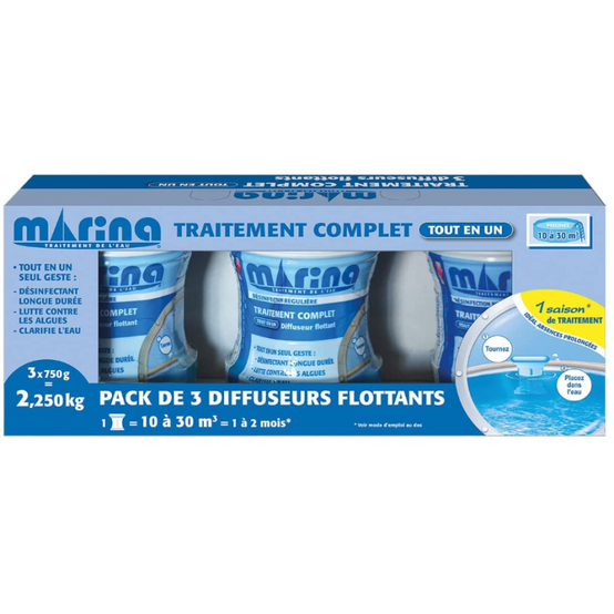 Traitement complet Marina - Lot de 3 Petits diffuseurs flottant multi-actions - - Image 2