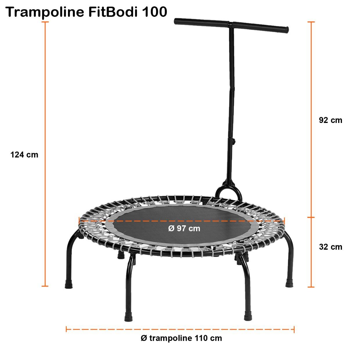 Kangui - Trampoline Fitness Ø 100cm avec barre de maintien - FitBodi 100 Kangui - Imagen 8