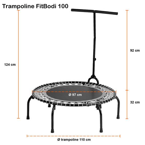 Kangui - Trampoline Fitness Ø 100cm avec barre de maintien - FitBodi 100 Kangui - Imagen 4