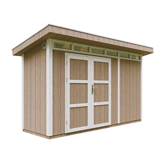 Timbela - Abri de Jardin Qualité Premium 4m² / L161xL412cm - Kit tout compris avec sol, tuiles bitumineuses, set de peinture - Timbela M902A-TERRA BROWN - Image 1