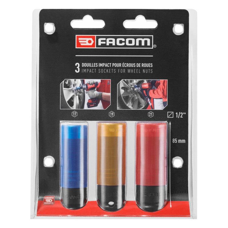 Facom - Jeu de 3 douilles longues FACOM NSI.3LPB pour clés à chocs 1/2" Facom - Imagen 1