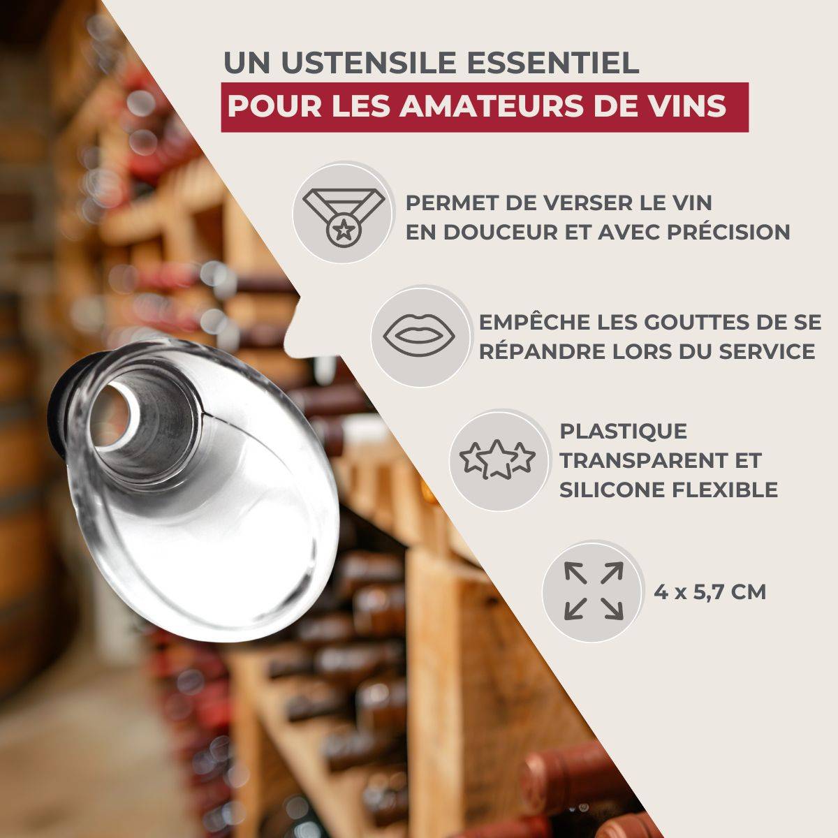 Lot de 2 becs verseurs anti-goutte pour bouteilles Fackelmann Bar Concept - Image 3