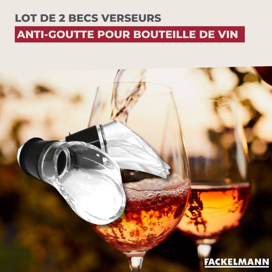 Lot de 2 becs verseurs anti-goutte pour bouteilles Fackelmann Bar Concept - Image 2