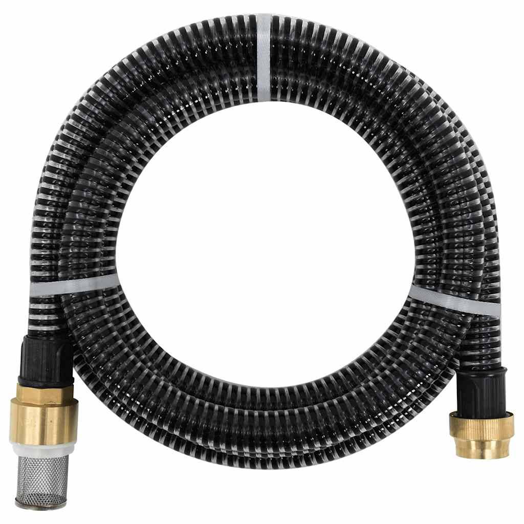Vidaxl - Tuyau d'aspiration avec raccords en laiton noir 1,1" 4 m PVC vidaXL 151056 - Image 1