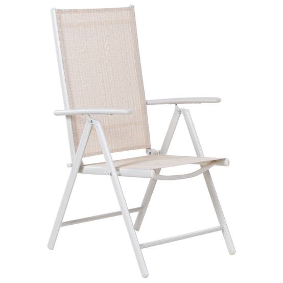 Chaise de jardin Aluminium Beige CATANIA - Beliani - Image 3