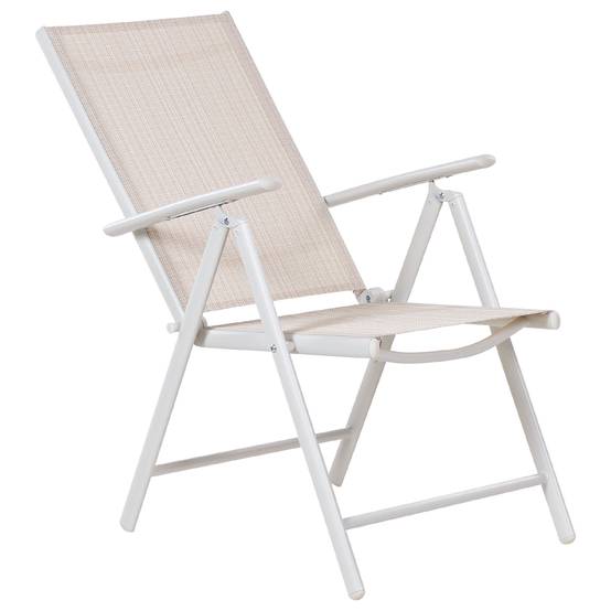 Chaise de jardin Aluminium Beige CATANIA - Beliani - Image 5