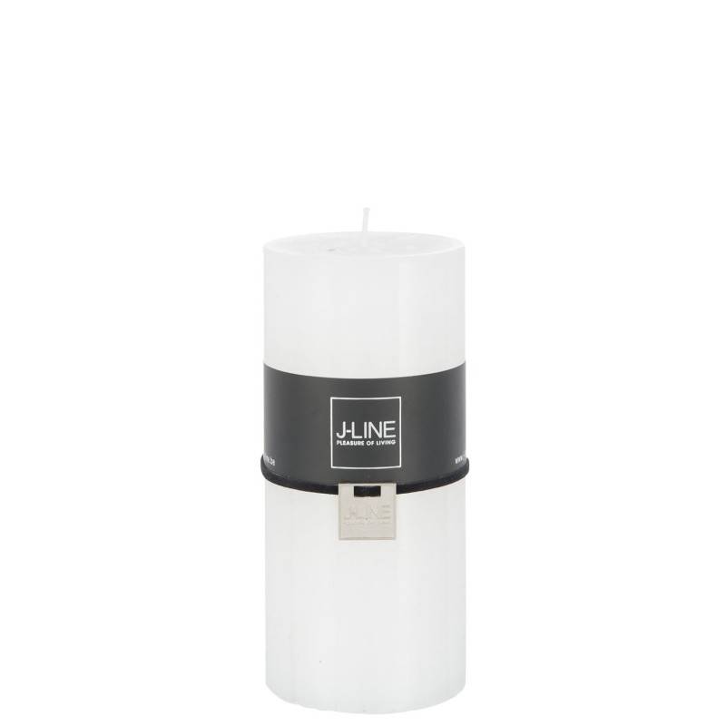 J-Line - Bougie cylindrique blanc 7x7x15 cm - J-Line