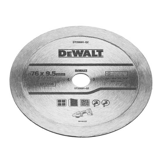 Disque diamant 76mm DEWALT DT20591-QZ - pour la céramique Dewalt