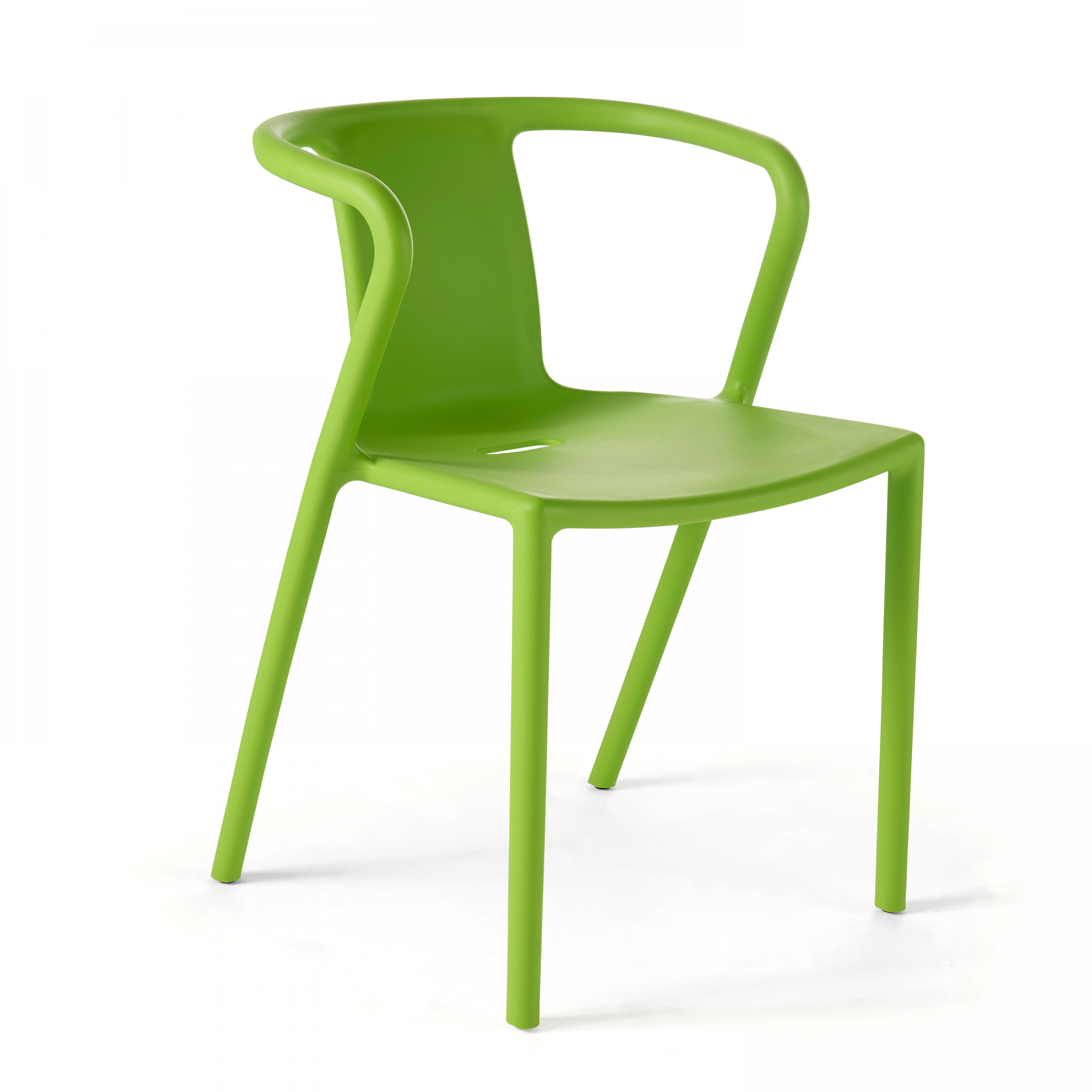 Oviala - Lot de 4 chaises en plastique vert Berlin - Oviala - Imagen 2