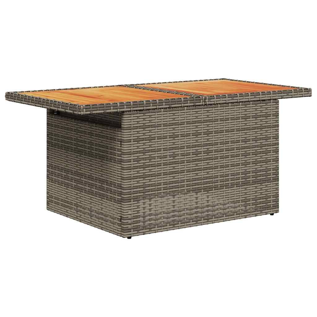 Salon de jardin 8 places Gris Résine tressée modulable Rangement et table haute Coussins Bleu – ComfortXL Outdoor Living - Image 6
