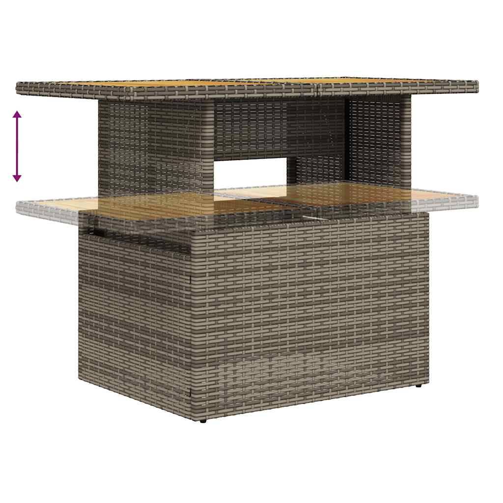 Salon de jardin 8 places Gris Résine tressée modulable Rangement et table haute Coussins Bleu – ComfortXL Outdoor Living - Image 10
