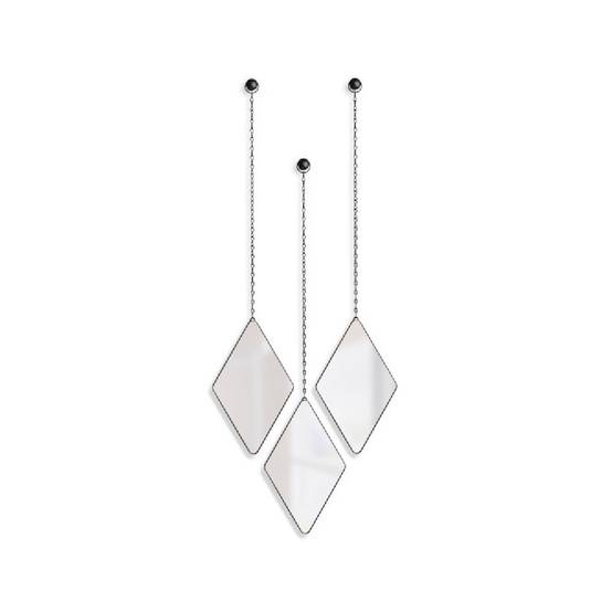 Umbra - Jeu de 3 miroirs suspendus métal noir Dima - Image 1