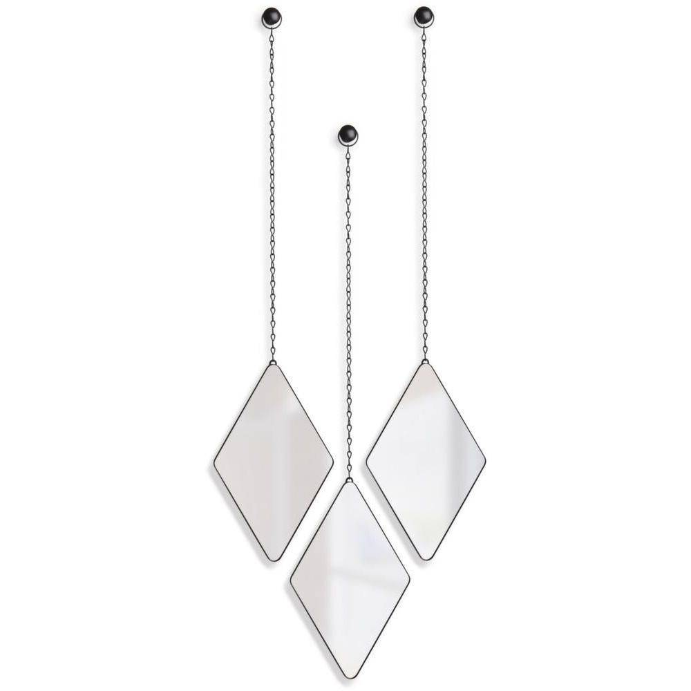 Umbra - Jeu de 3 miroirs suspendus métal noir Dima - Image 4