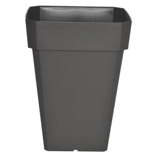 Riviera - Riviera Pot De Fleurs Carré Soleilla En Plastique - 39 X 39 X H 53 Cm - 49 L - Gris Pailleté - Imagen 2
