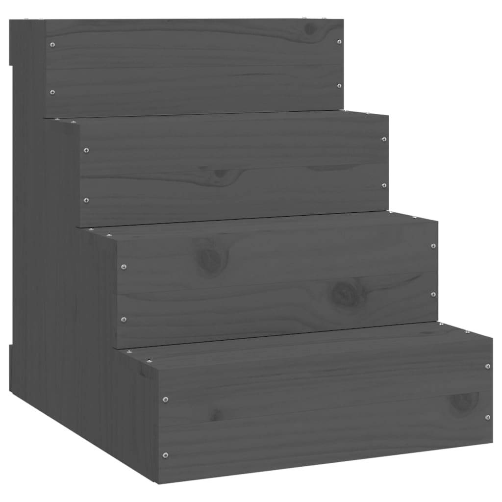Vidaxl - Escalier pour animaux de compagnie Gris 40x49x47 cm Bois de pin vidaXL 822468 - Imagen 2