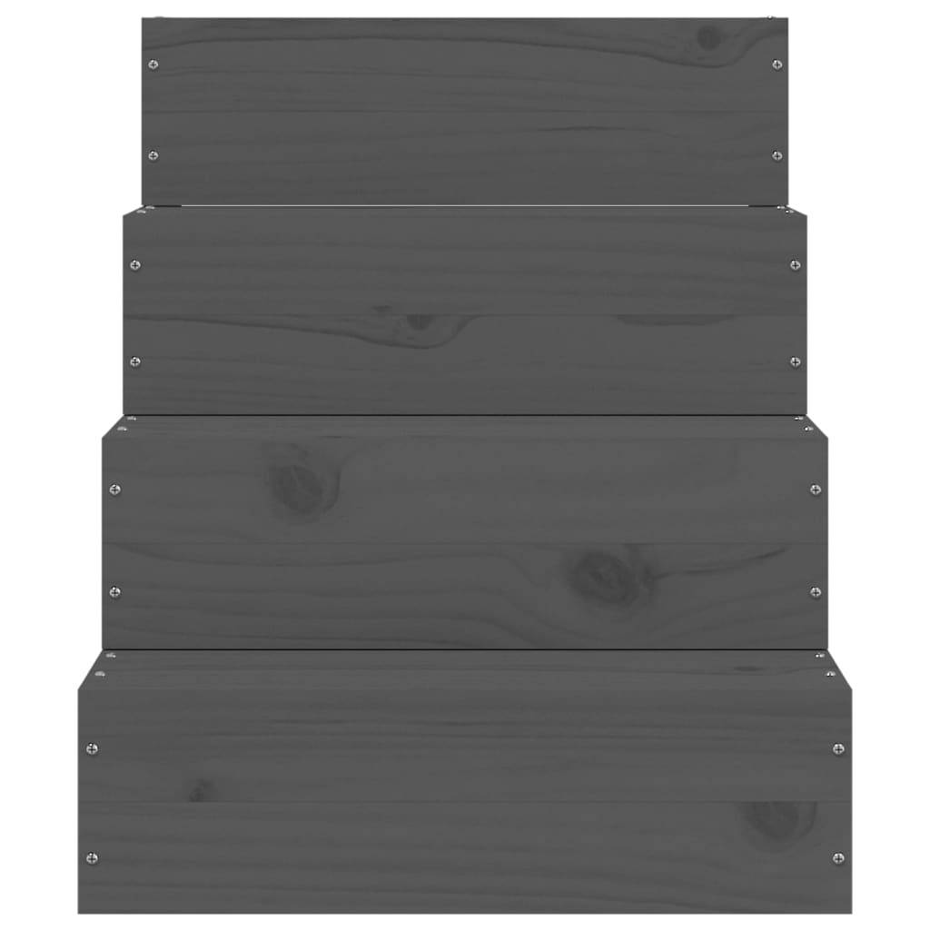 Vidaxl - Escalier pour animaux de compagnie Gris 40x49x47 cm Bois de pin vidaXL 822468 - Imagen 8
