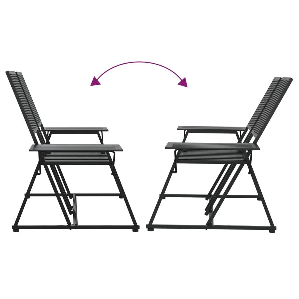 Maison Chic - Banc de jardin - Banc d'extérieur - Banquette 2 places 165 cm Noir Acier - Imagen 7