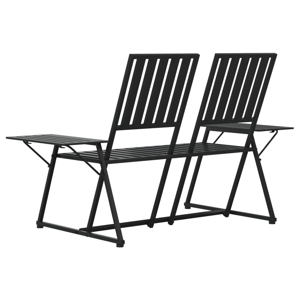 Maison Chic - Banc de jardin - Banc d'extérieur - Banquette 2 places 165 cm Noir Acier - Imagen 5