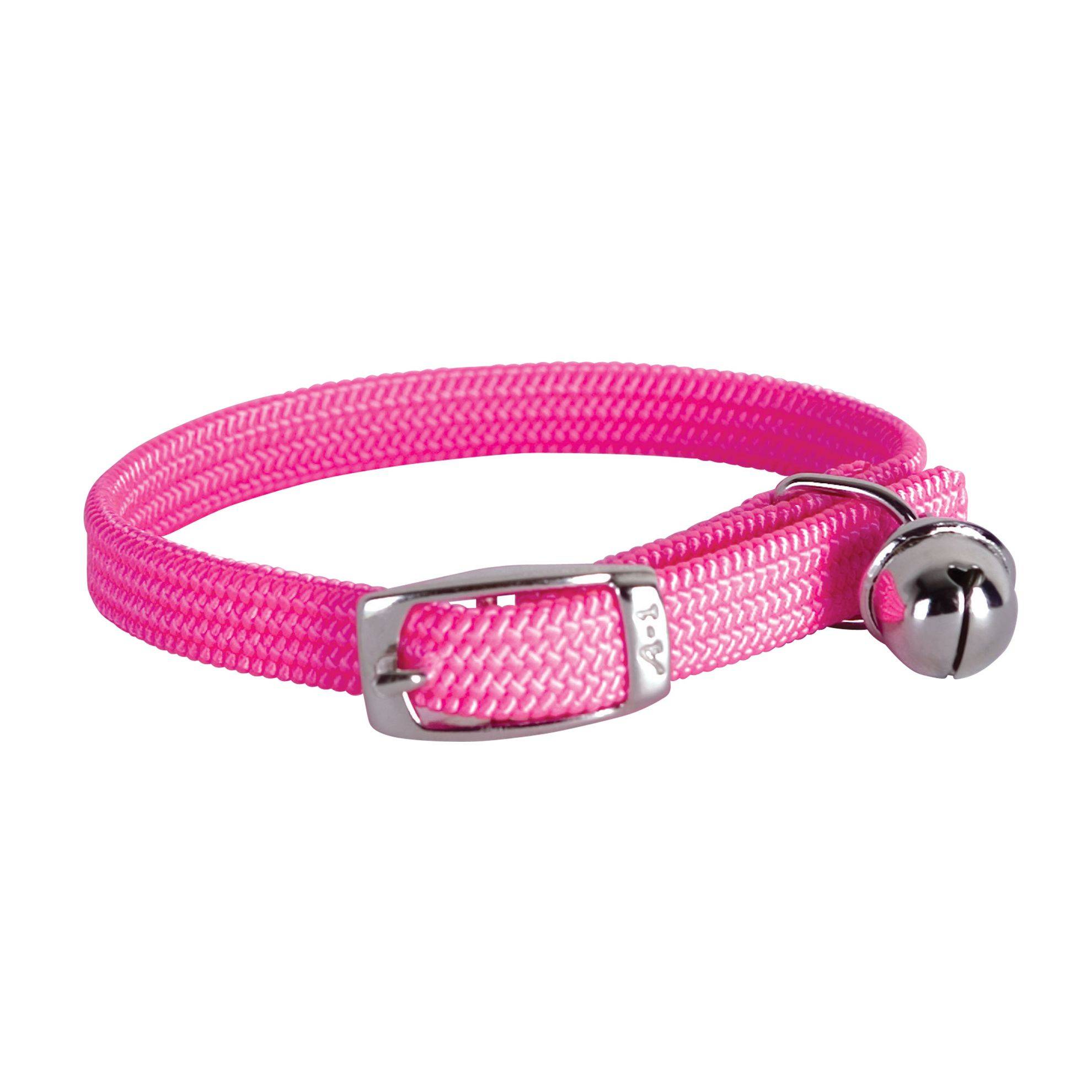 Collier nylon simple chromé chat rose DOOGY FASHION