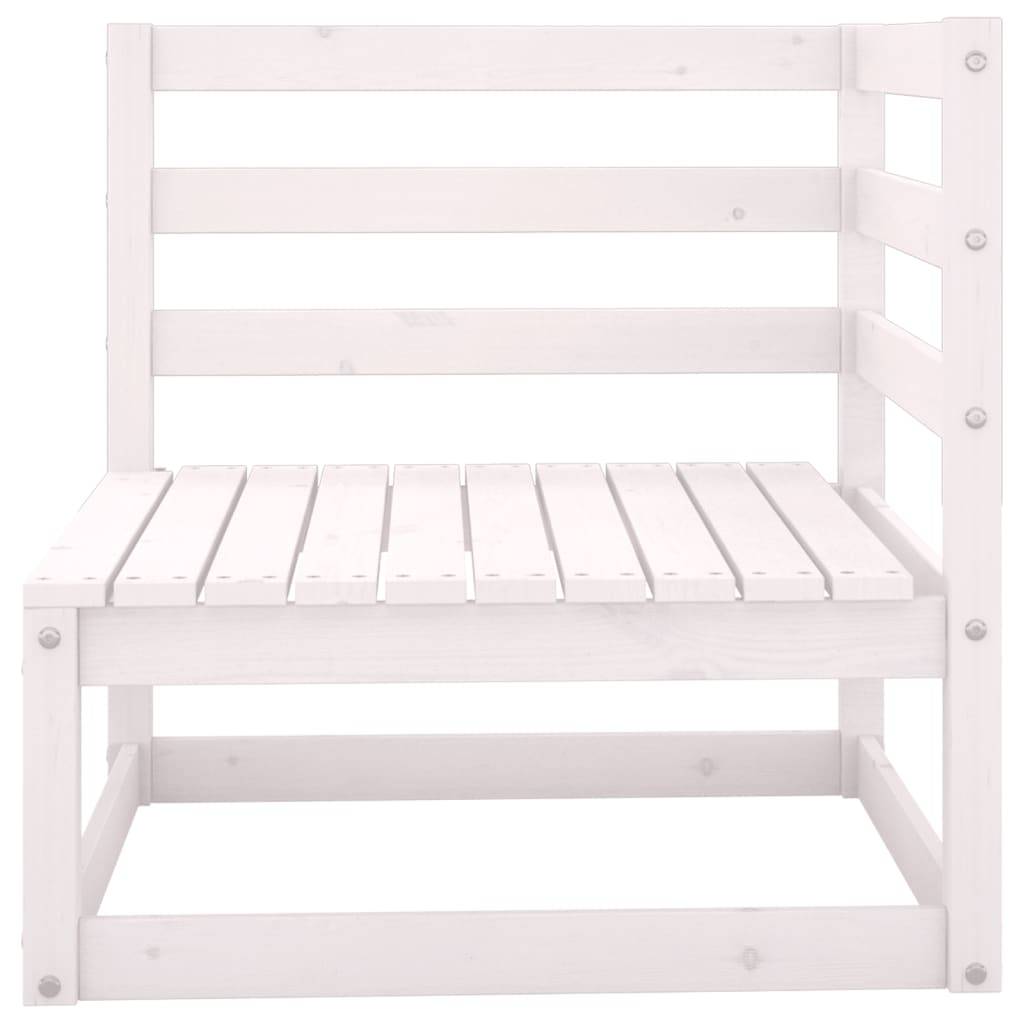 Helloshop26 - Salon de jardin meuble d'extérieur ensemble de mobilier 5 pièces blanc bois de pin massif - Imagen 4