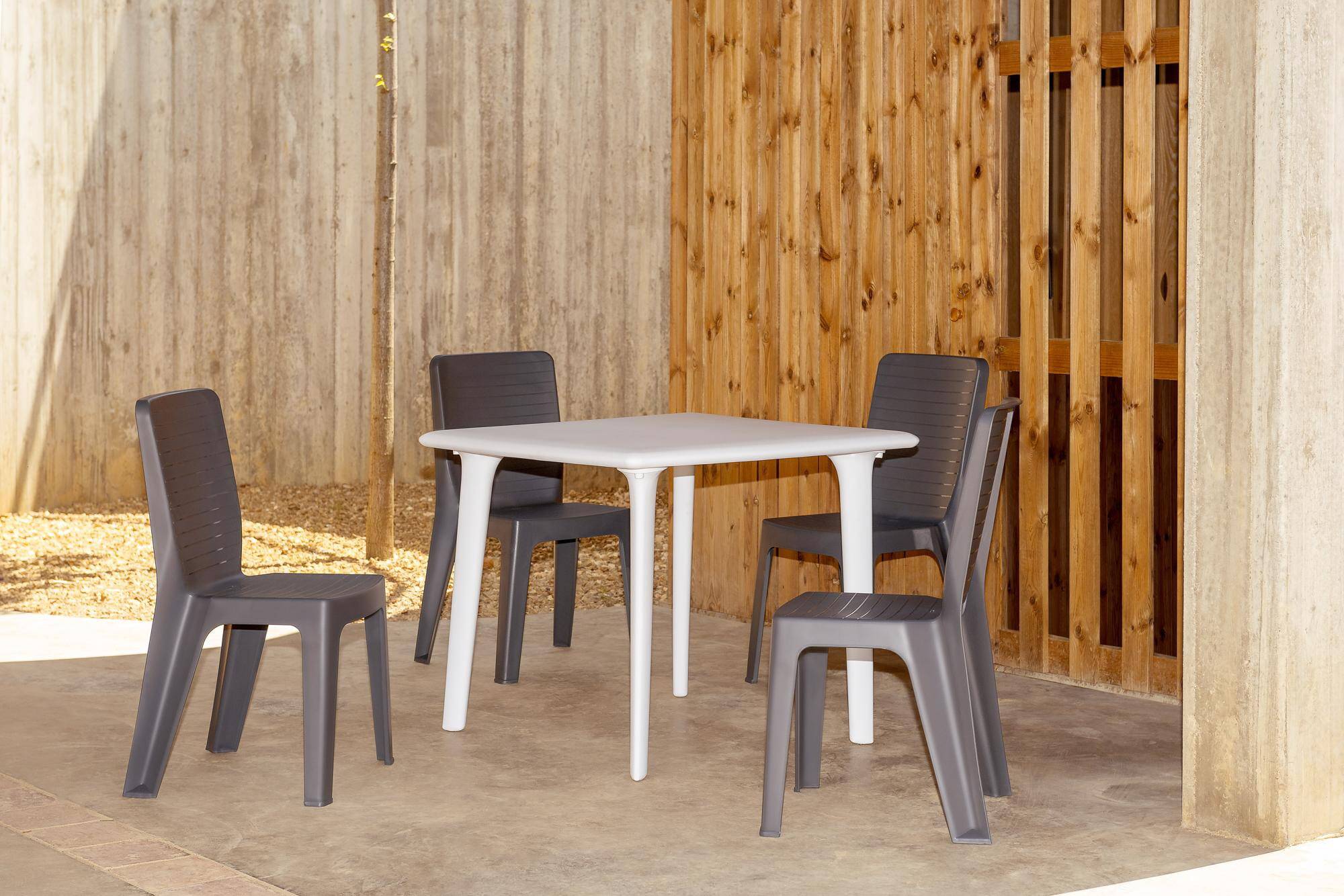 Garbar - Chaises Iris garbar plastique gris (Lot de 4) - Image 3