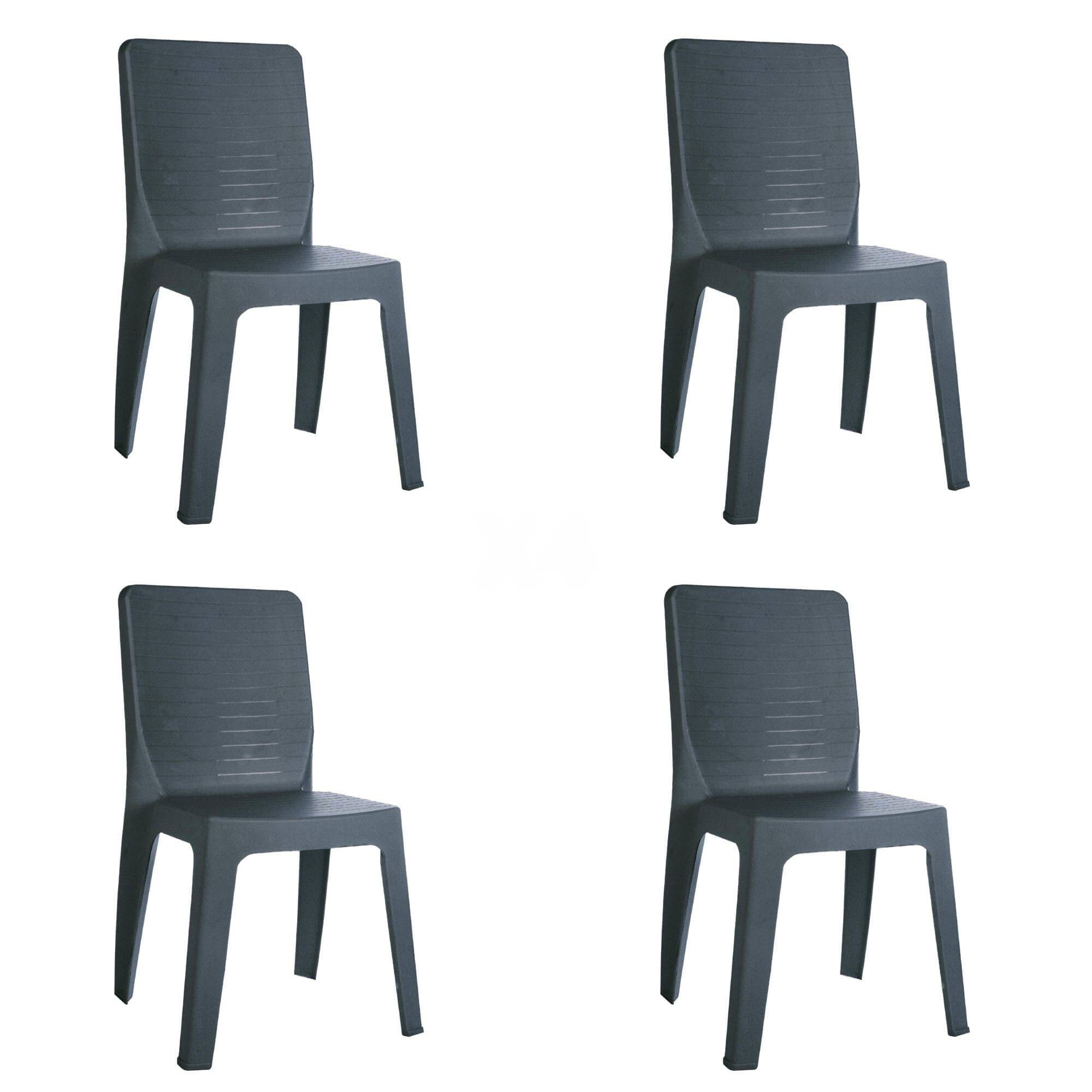 Garbar - Chaises Iris garbar plastique gris (Lot de 4) - Image 1