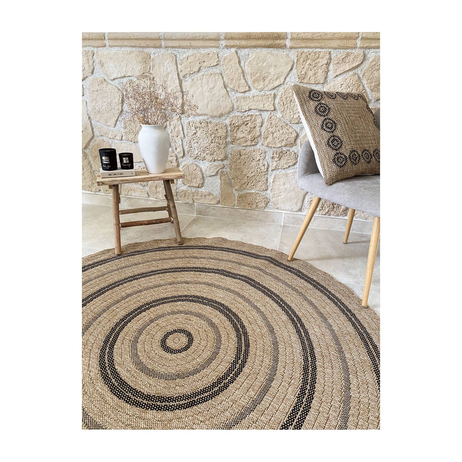 Autre - Tapis intérieur et extérieur naturel 160x160cm - Imagen 2