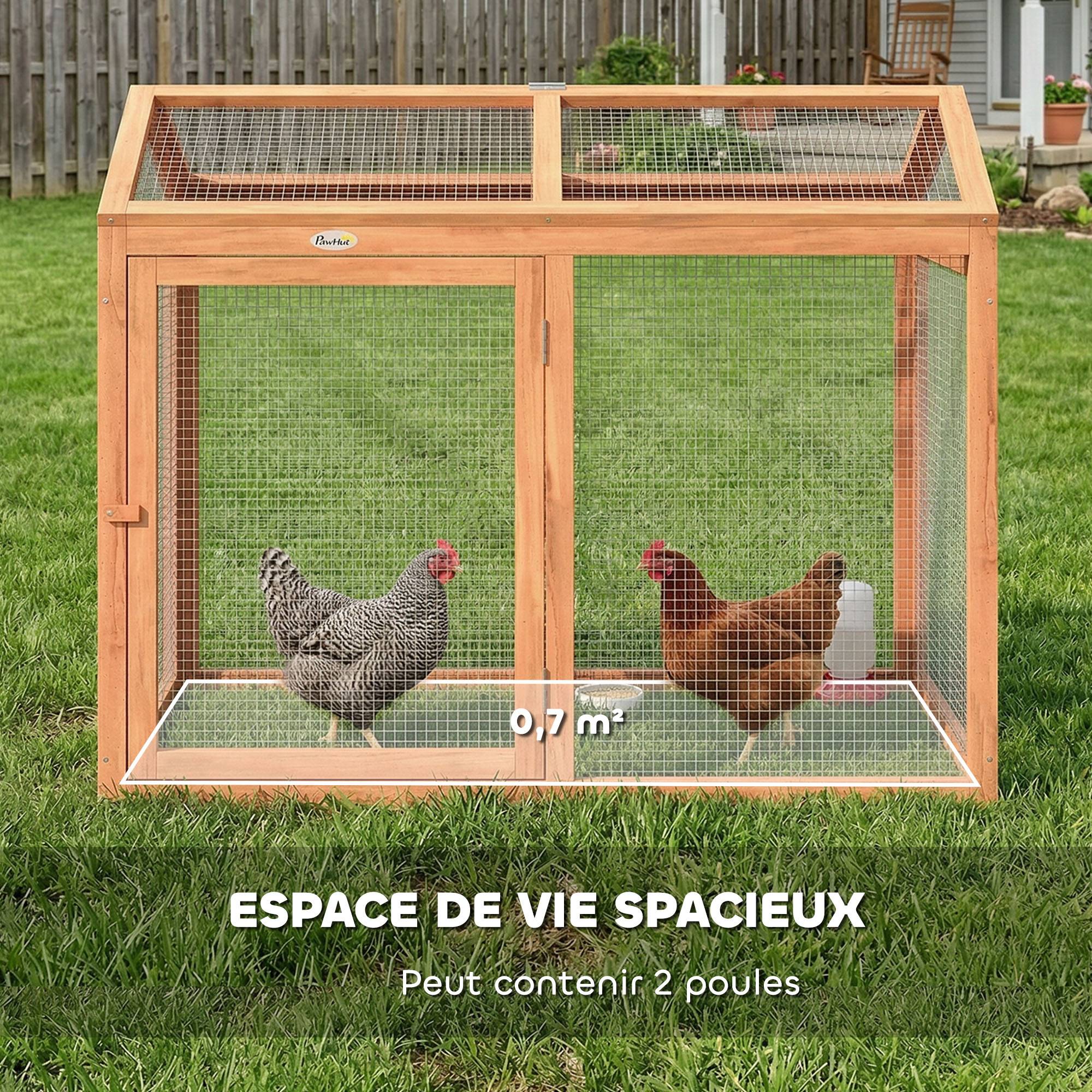 Parc extérieur pour poules bois oranges 104 x 70.5 x 84 cm - PANGIVO - Image 8
