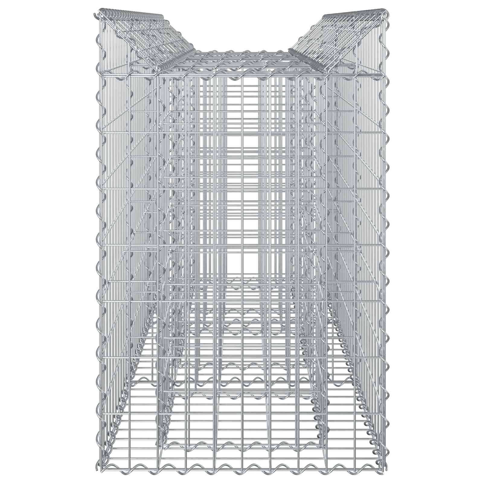 Lit surélevé gabion Acier galvanisé Argenté 150 x 50 x 80 cm - PANGIVO - Image 6