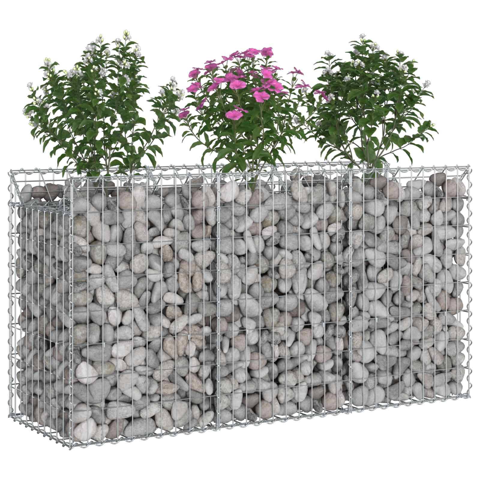 Lit surélevé gabion Acier galvanisé Argenté 150 x 50 x 80 cm - PANGIVO - Image 3