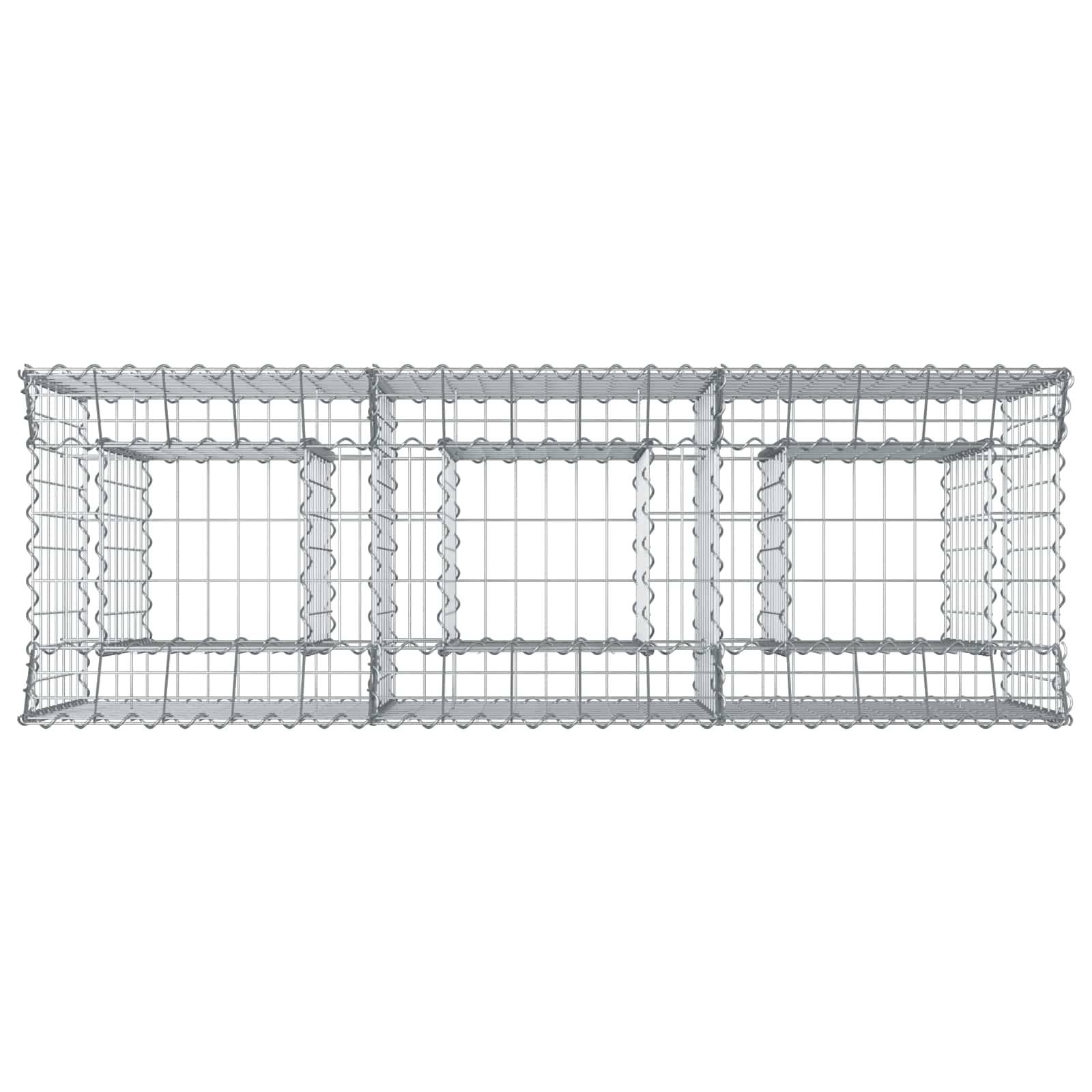 Lit surélevé gabion Acier galvanisé Argenté 150 x 50 x 80 cm - PANGIVO - Image 7