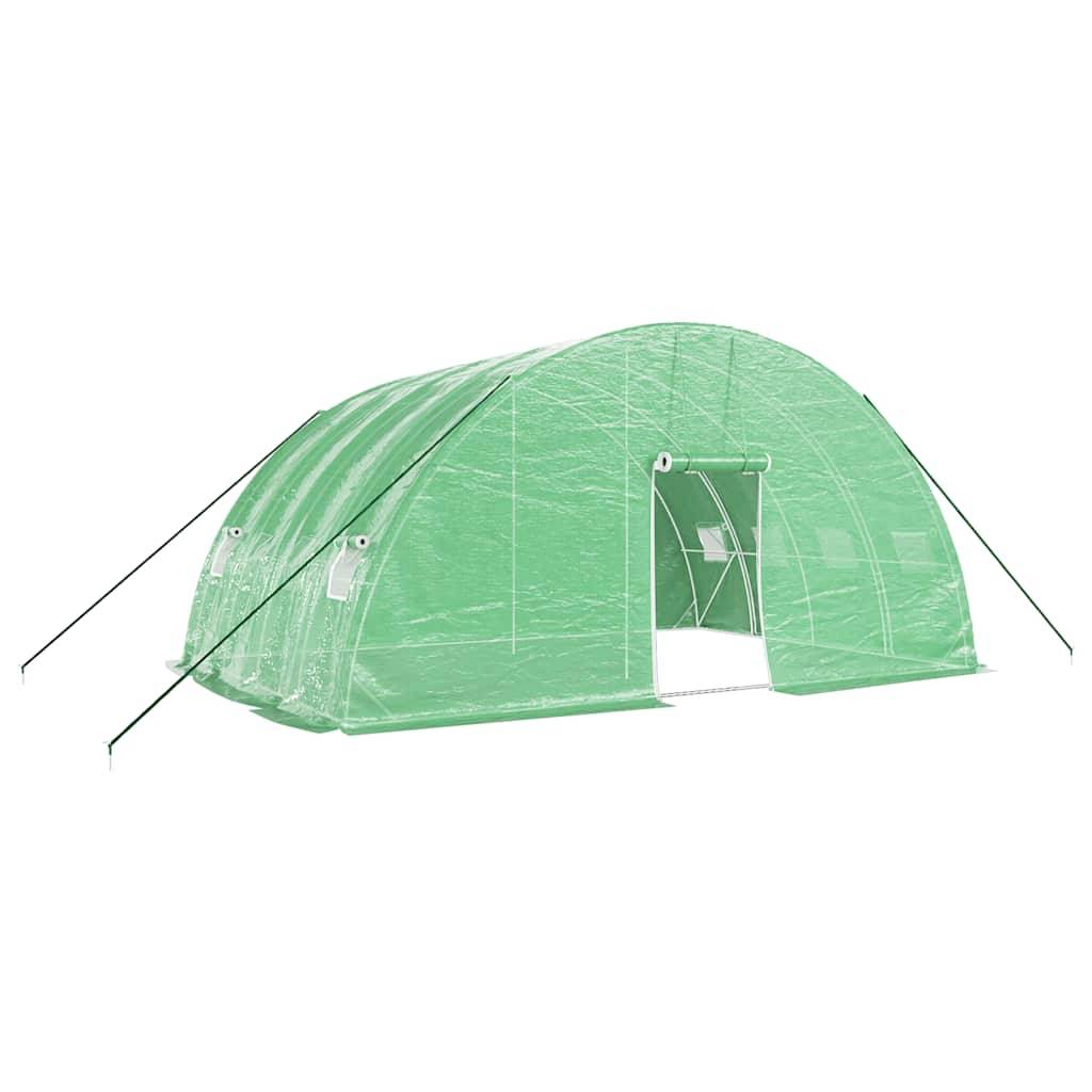 Serre de jardin 24m² - Serre de culture avec cadre en acier vert 6x4x2,85 m MAISON CHIC