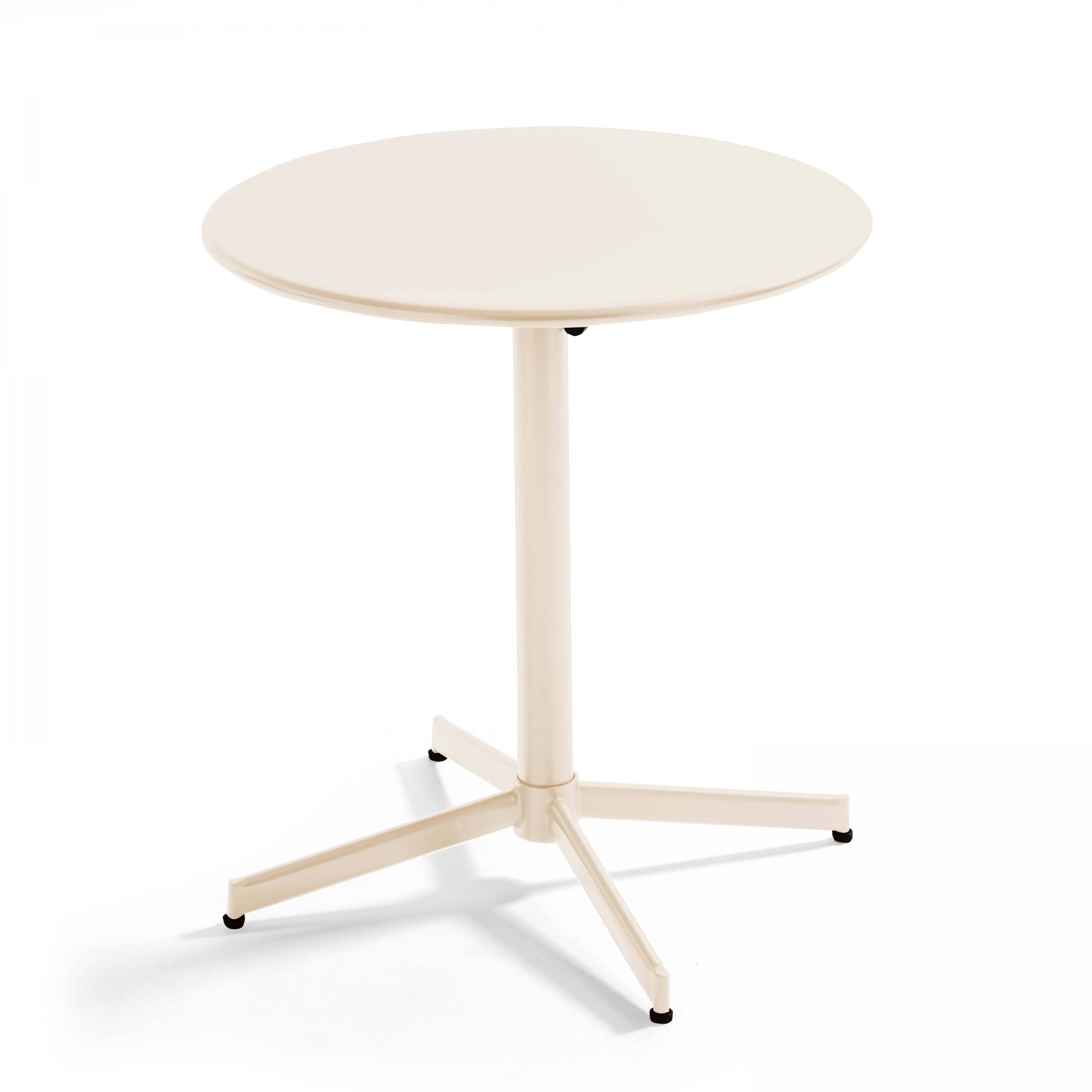 Oviala - Ensemble table de jardin et 2 fauteuils métal ivoire Palavas - Oviala - Imagen 6